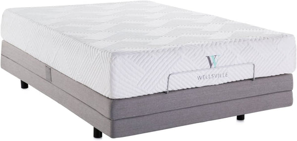 MALOUF WELLSVILLE 11" Luxury Gel Memory Foam Mattress with Plush Ventilated Top Layer - Queen, Grey/White